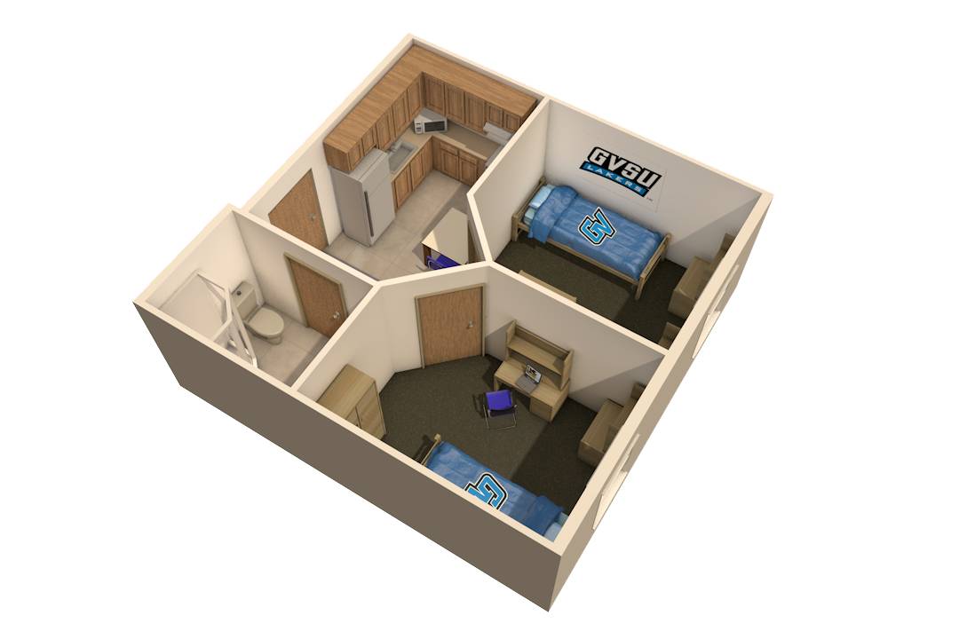 Image of Winter hall 2 bedroom 2 person apartment floor plan